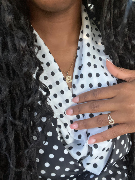 Initial Lettered Necklace Honey Co Fro x Serenity Seven